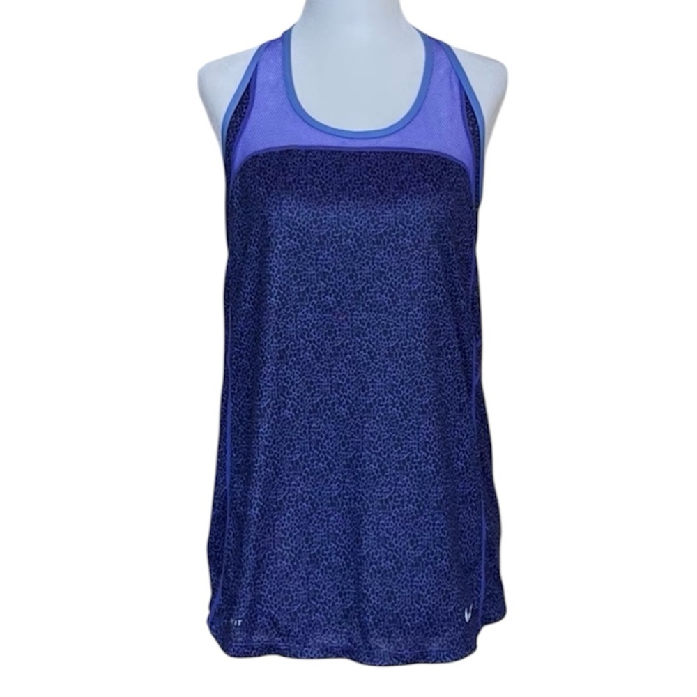 Nike Dri-FIT Mesh Accent Racerback Tank in Black and Purple